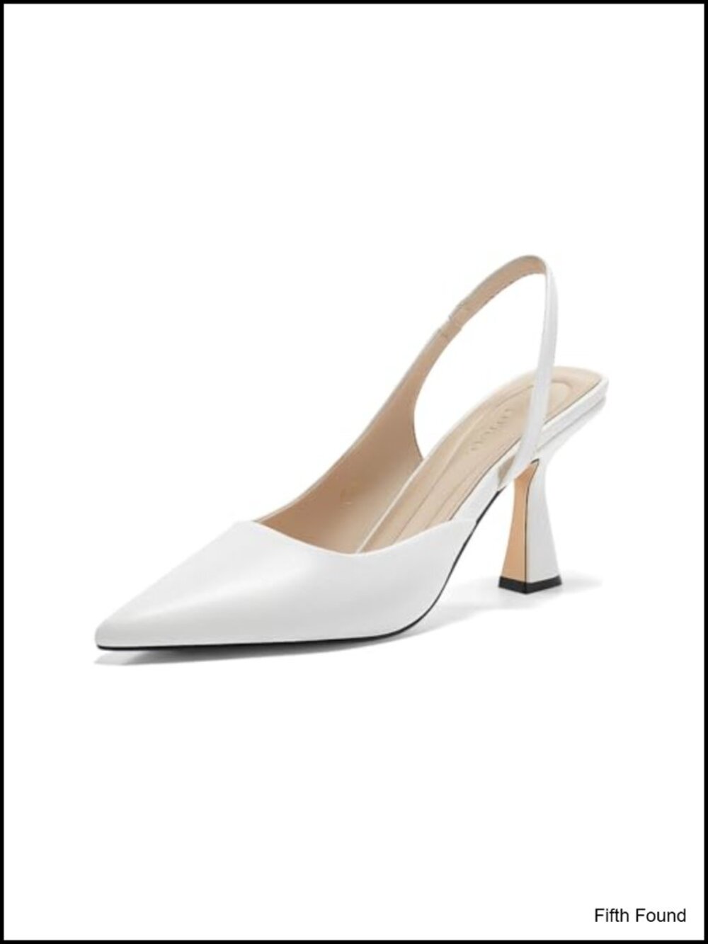 Coutgo Womens Slingback Kitten Heels Closed Pointed Toe Pumps D'Orsay Office